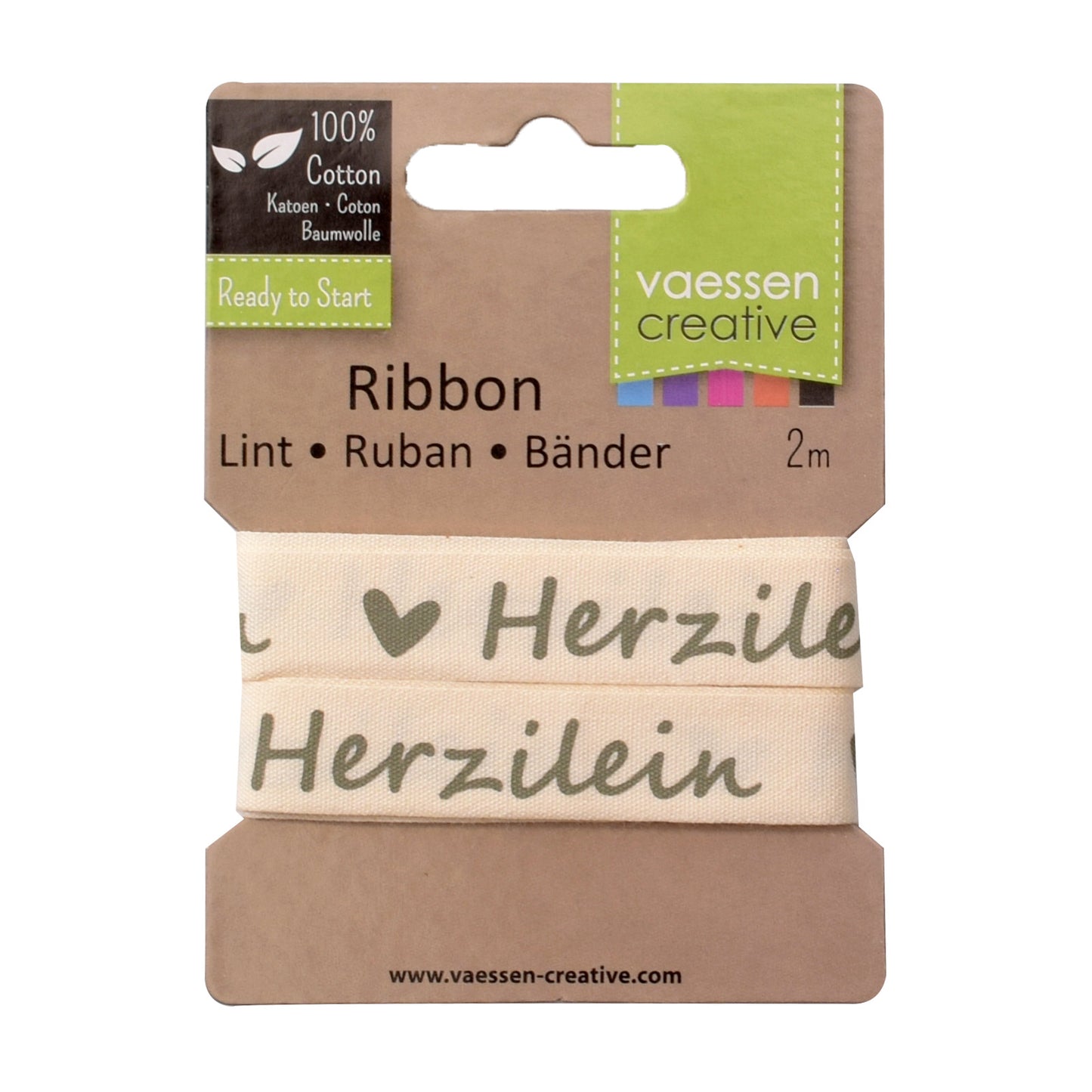 Vaessen creative • nastro 2mx15mm de herzilein