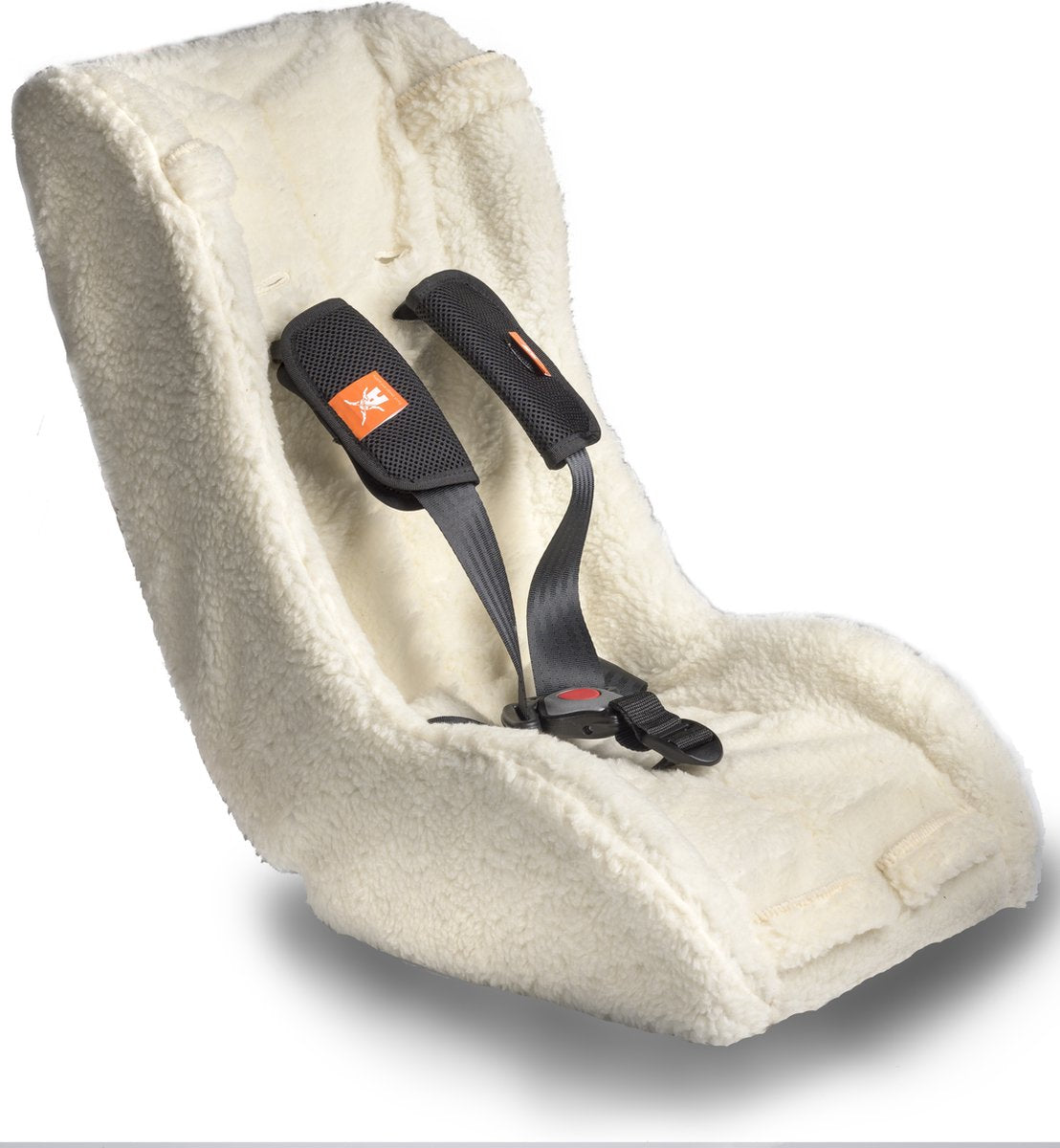 Sedia da inserto Melia Bakfiets - comoda sedia per bambini per rimorchio per biciclette - bianco, 75x25x15cm, cintura a 5 punti