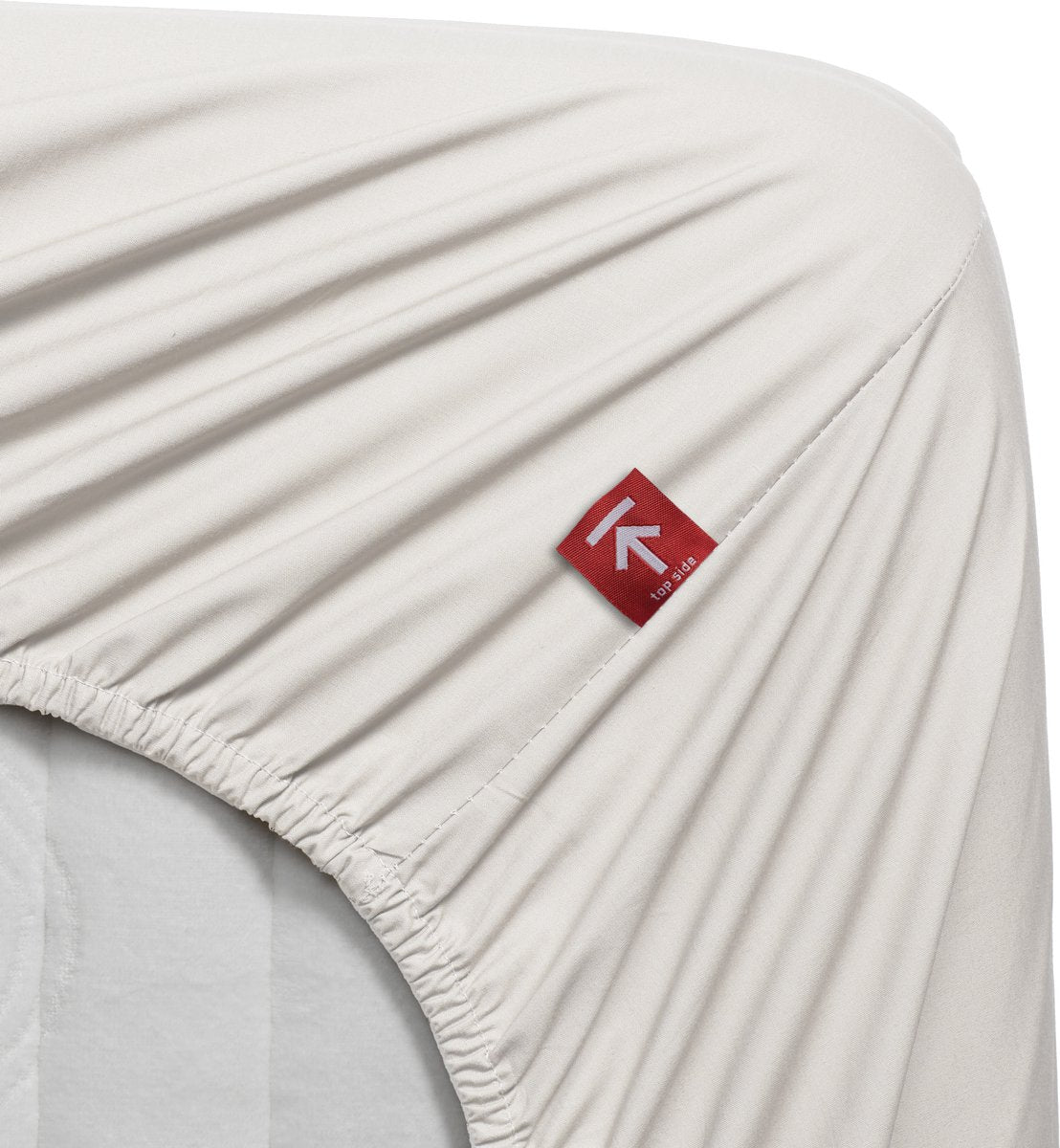 Ropa de cama de algodón percal - sábana ajustable - 140x200 - blanquecino
