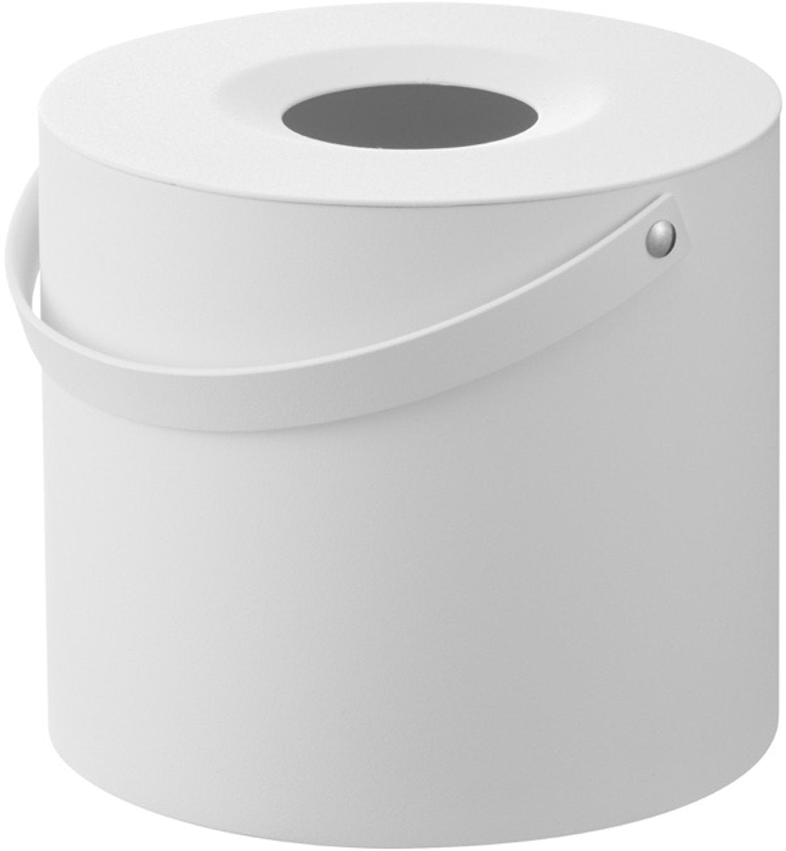 Caja de pañuelos Yamazaki redonda con asa - torre - blanco