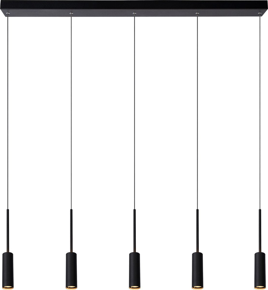 Lucide tubule - lampada a sospensione - LED - 5x7w 2700k - nera