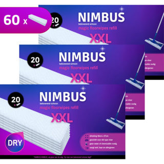 Nimbus magic vloerdoekjes xxl naffloling 60 pezzi