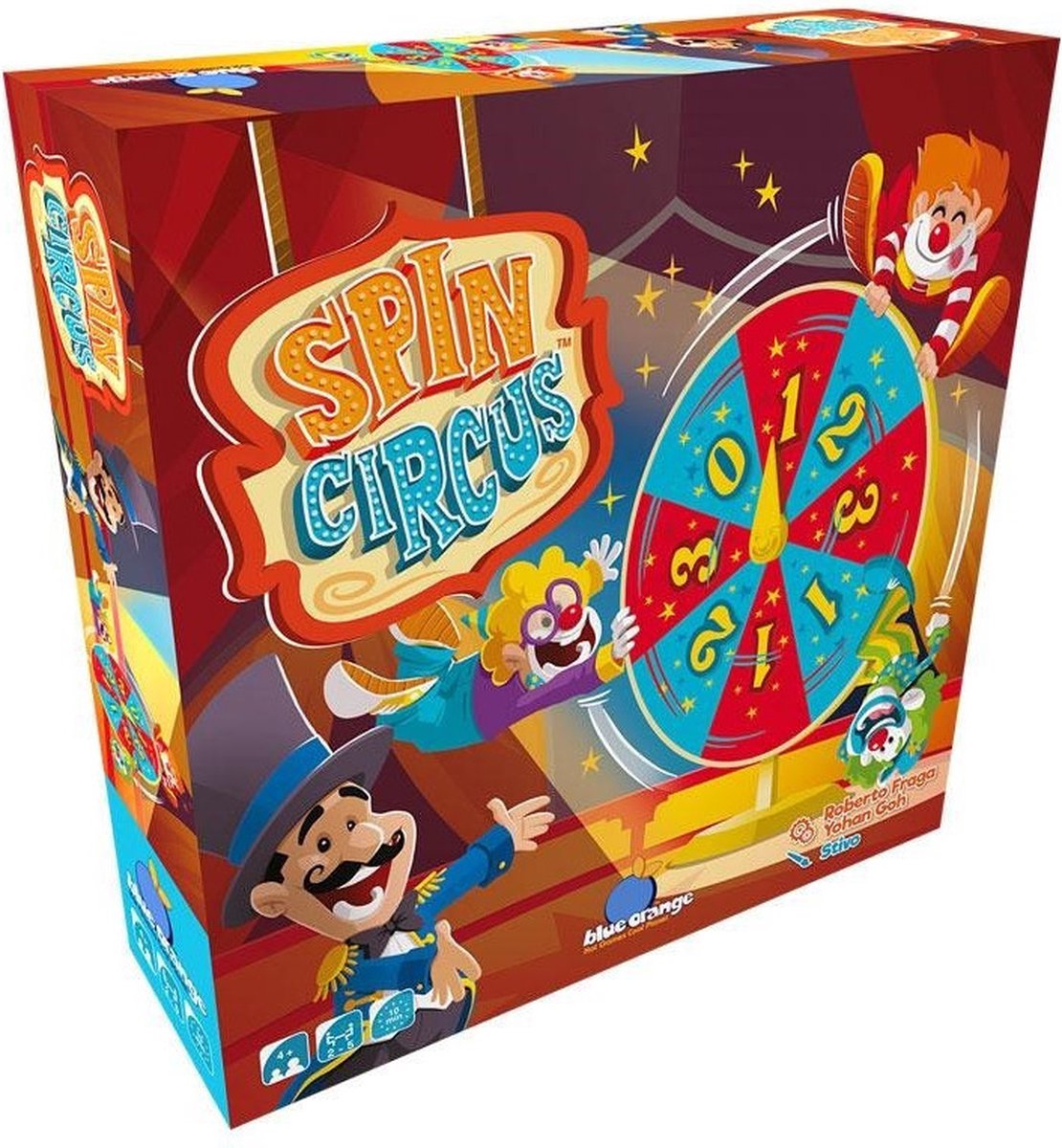 Giochi Geronimo giochi blu arancioni - spin circus - gioco per famiglie - nl fr en - 2-5 giocatori - adatto dai 4 anni