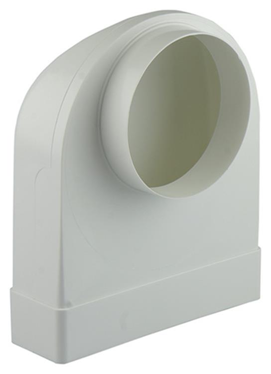 Renson 1006408 - Conexión de esquina de PVC recta redonda 90° 7017 blanco ø 125 | 3 piezas