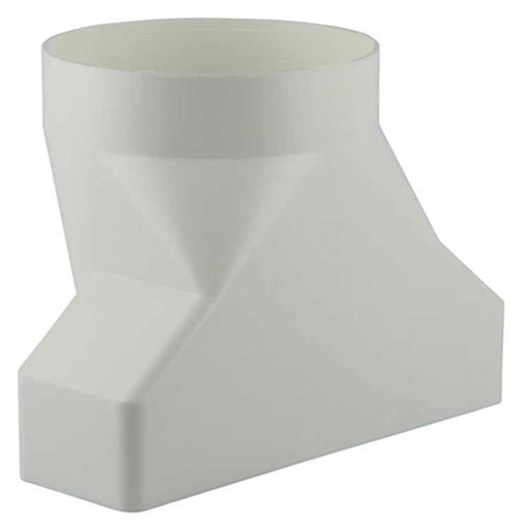 Renson 1006411 - Pieza de conexión de PVC redonda derecha. 7021 blanco ø 125mm | 2 piezas