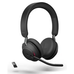Jabra evolve2 65, auricolare stereo on-ear ms (nero, microsoft team, bluetooth)