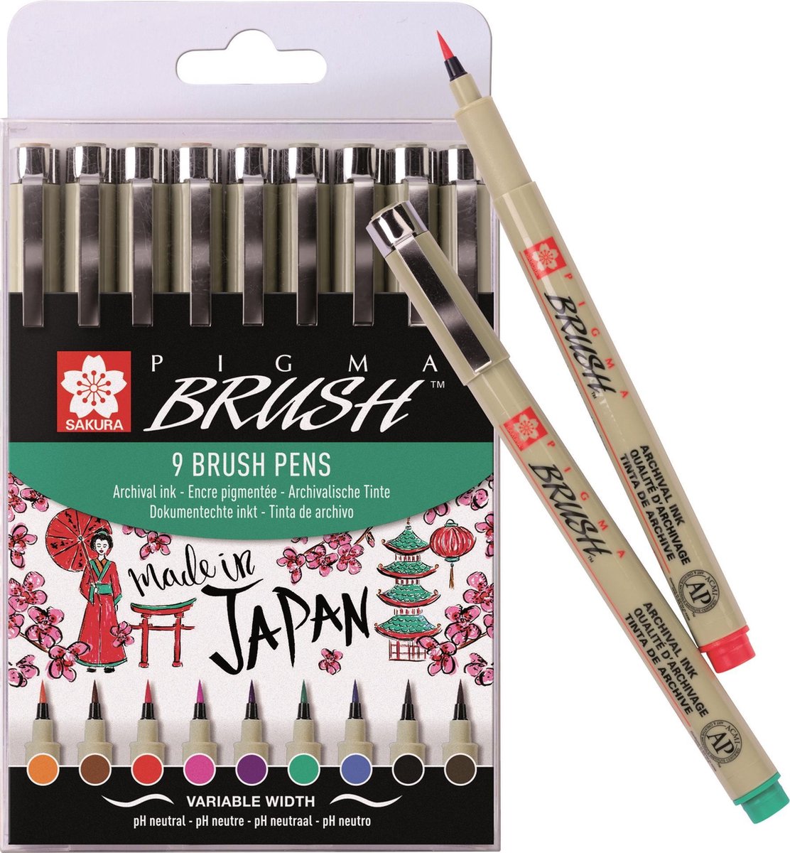 Portapennelli Sakura Pigma 9 colori