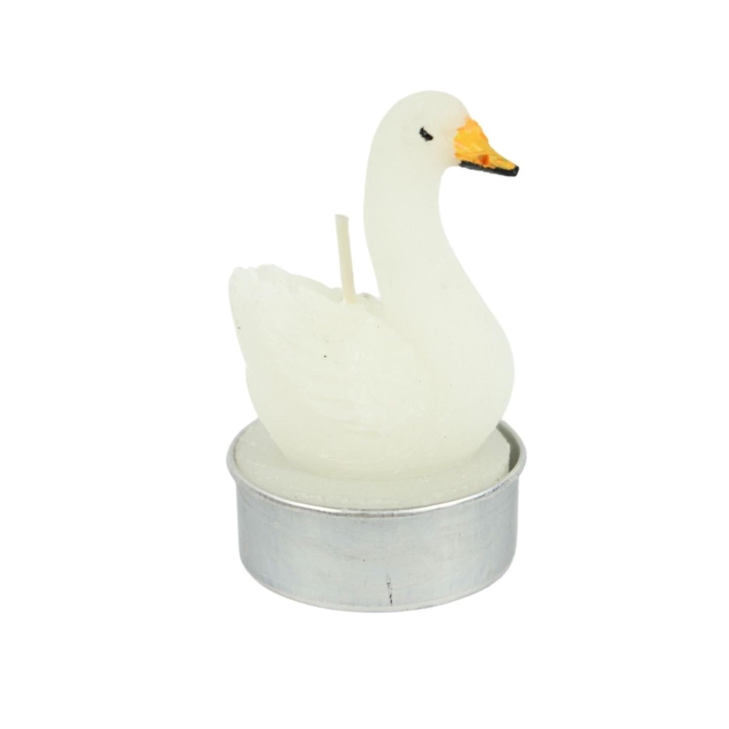 Juego de 3 velas de té cisne blanco 6,5 cm