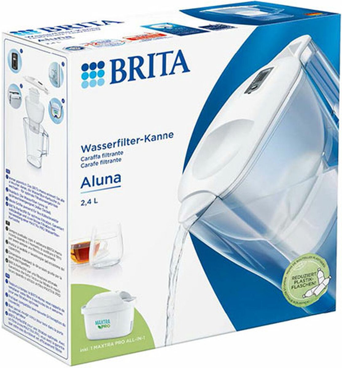 Brita aluna 124595 waterbesparende filterset 2.5 l wit