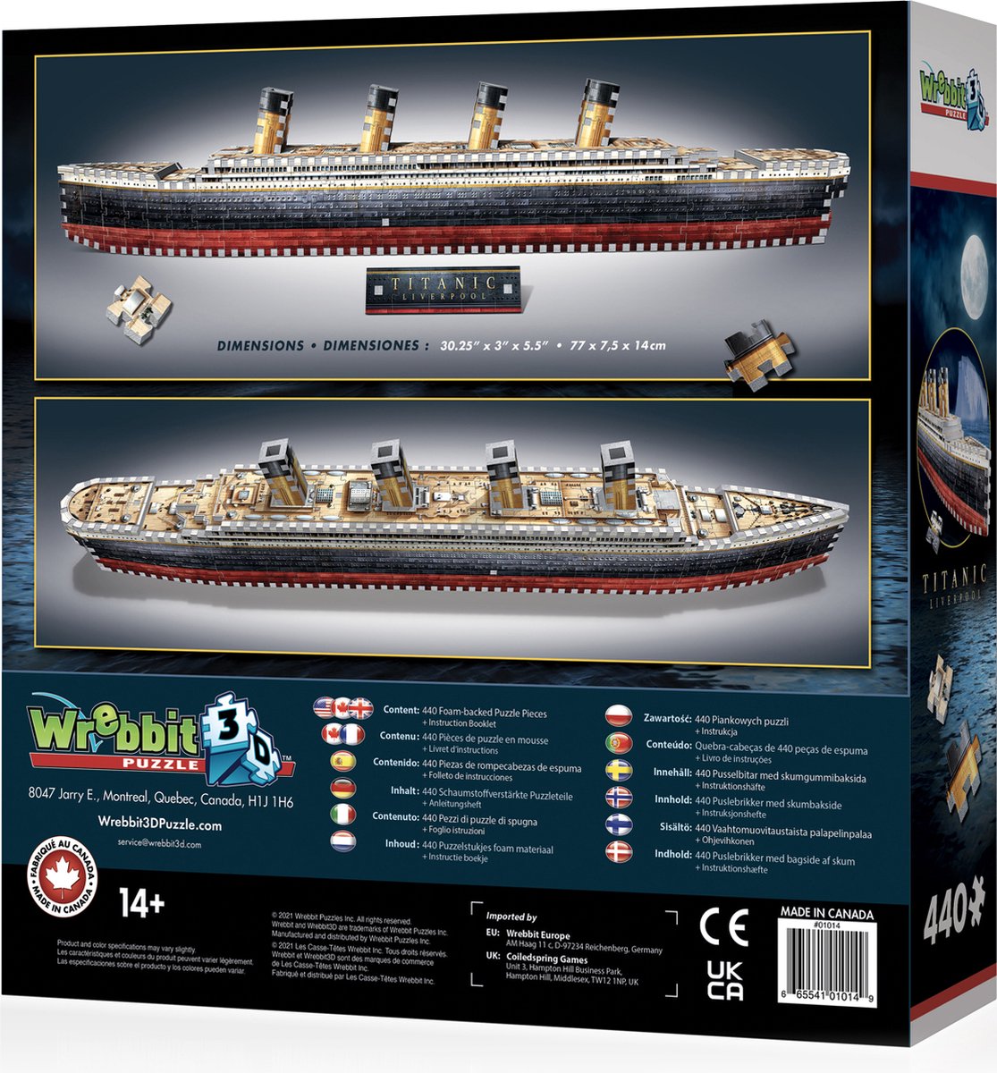 Wrebbit Titanic - Puzzle 3D - 440 pezzi