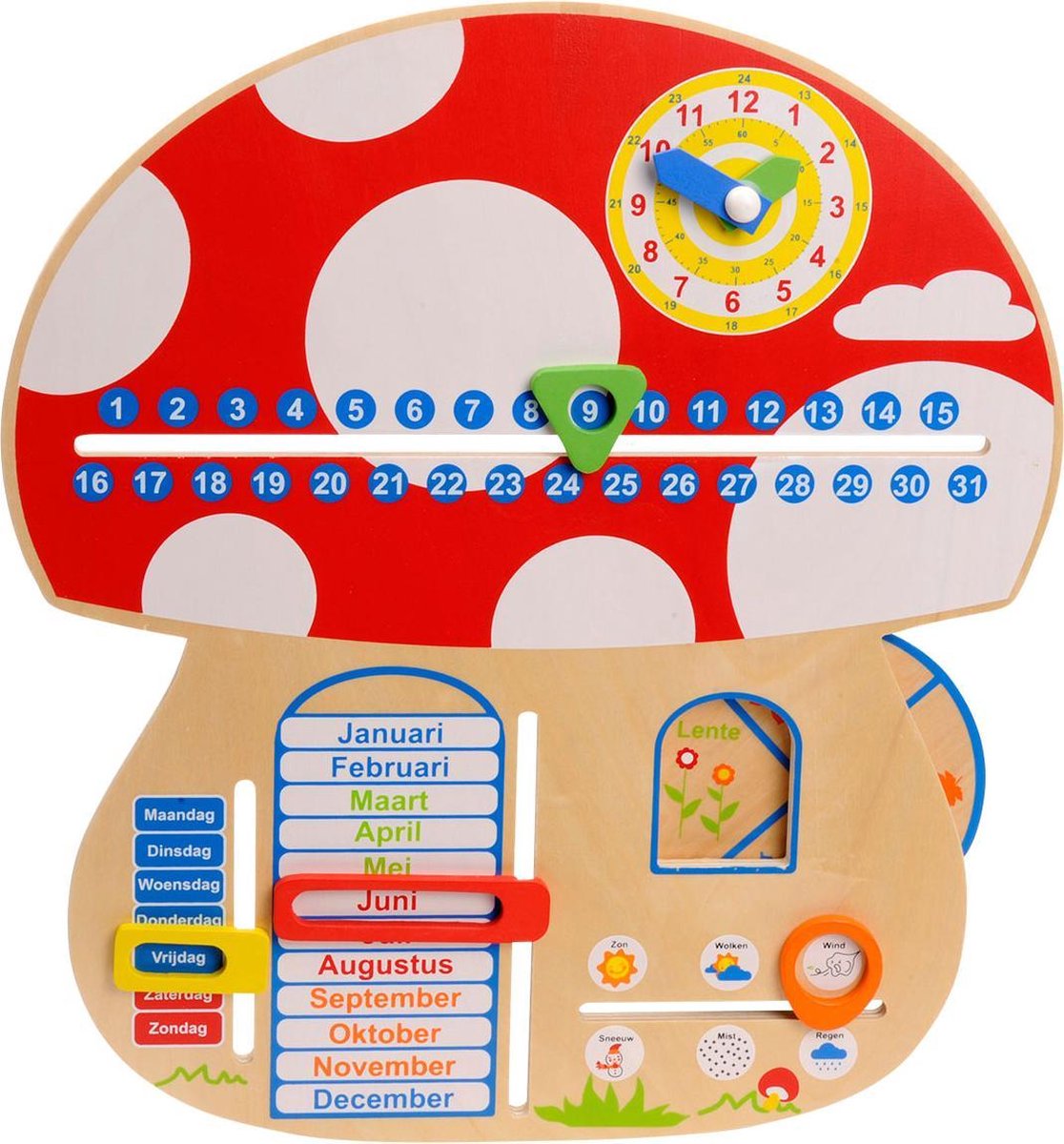 Calendario de madera de Playwood con temporadas
