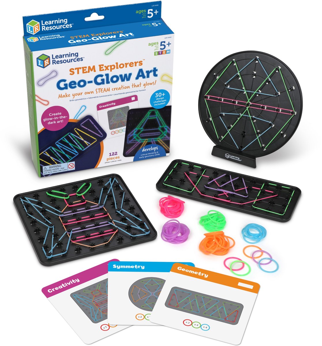 Learning resources stem explorers geo glow boards – lichtgevend geobord set met 2 lichtpanelen - engelstalig - educatief - 3+