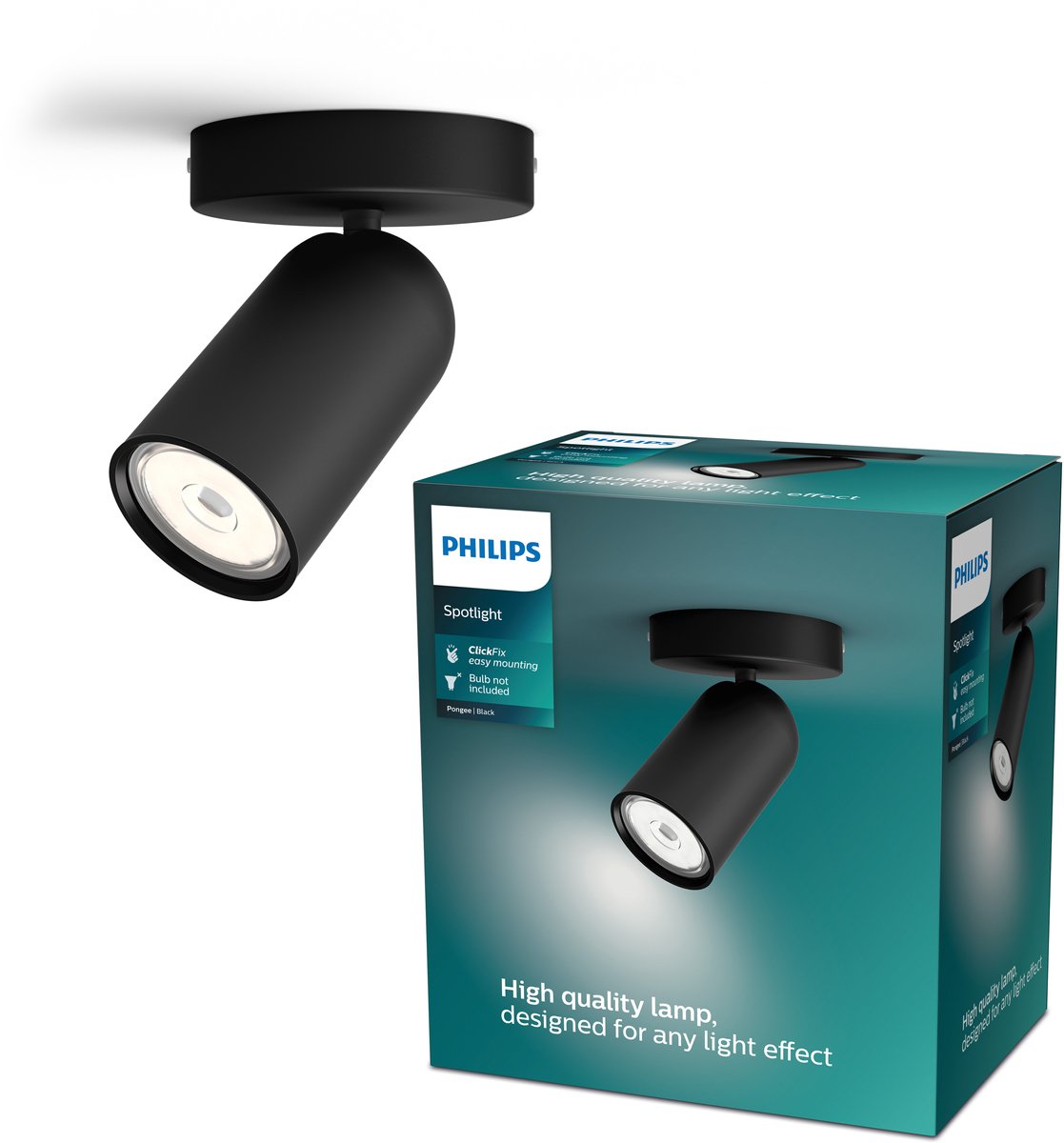 Philips LED Philips Pongee Foco de superficie - 1 luz - negro
