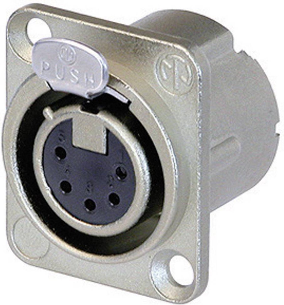 Neutrik nc5fd-lx conector xlr flensbus, contacten recht aantal polen: 5 zilver 1 stuk(s)