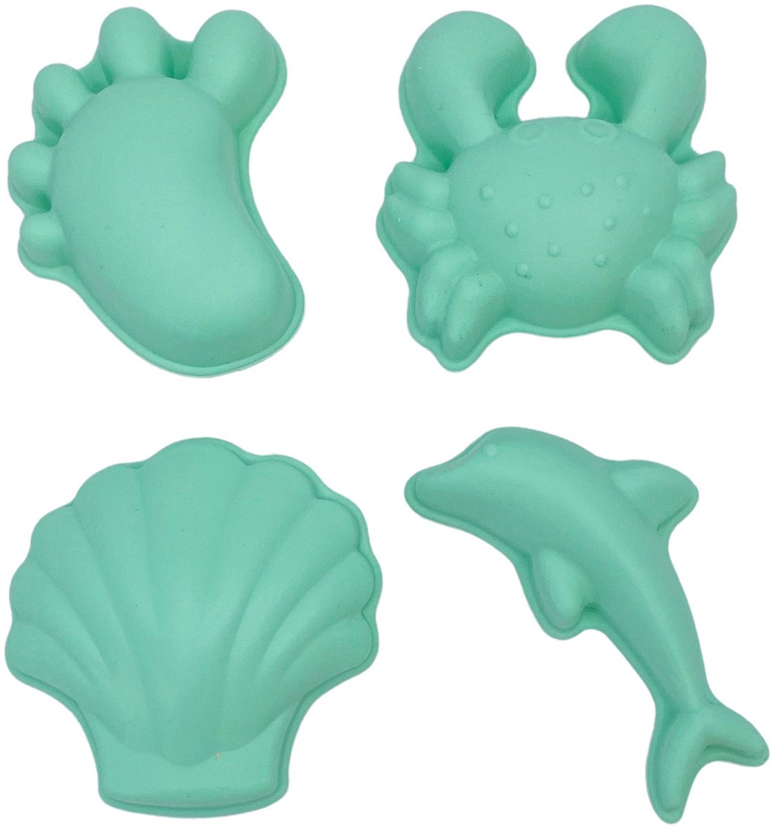 Stampi per sabbia scrunch - menta - pieghevoli - riciclabili