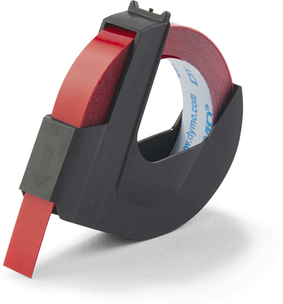 Quantore cinta en relieve dymo vinilo estampado 9mm rojo | 10 piezas