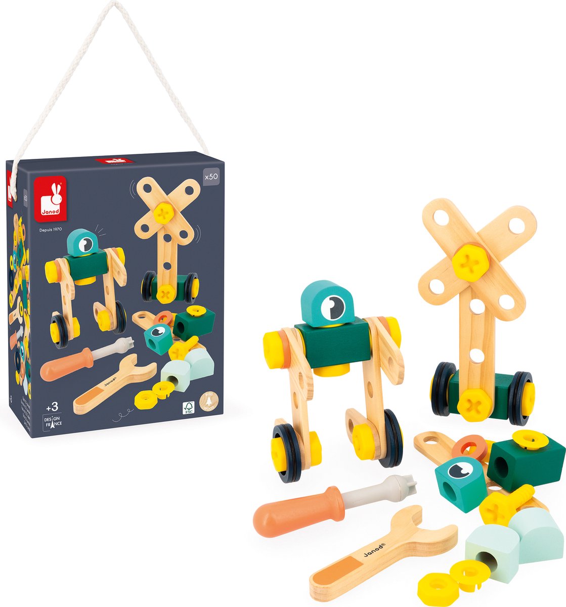Janod - brico'kids - tonnellate da 50 pezzi