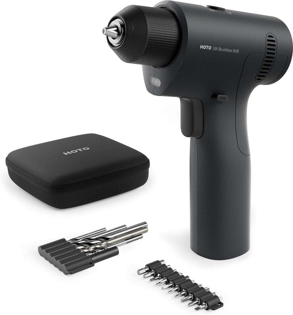Taladro inalámbrico sin escobillas Hoto 16v - taladro inalámbrico sin escobillas - 50 nm - 2 velocidades - recargable USB-C - taladros incluidos - compacto y potente
