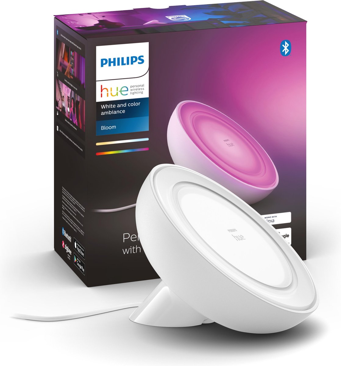 Lámpara de mesa Philips Hue Bloom - luz blanca y de colores - blanco