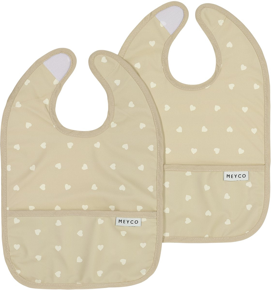 Meyco baby sweet heart slab met opvangbakje - 2-pack - sand soft sand
