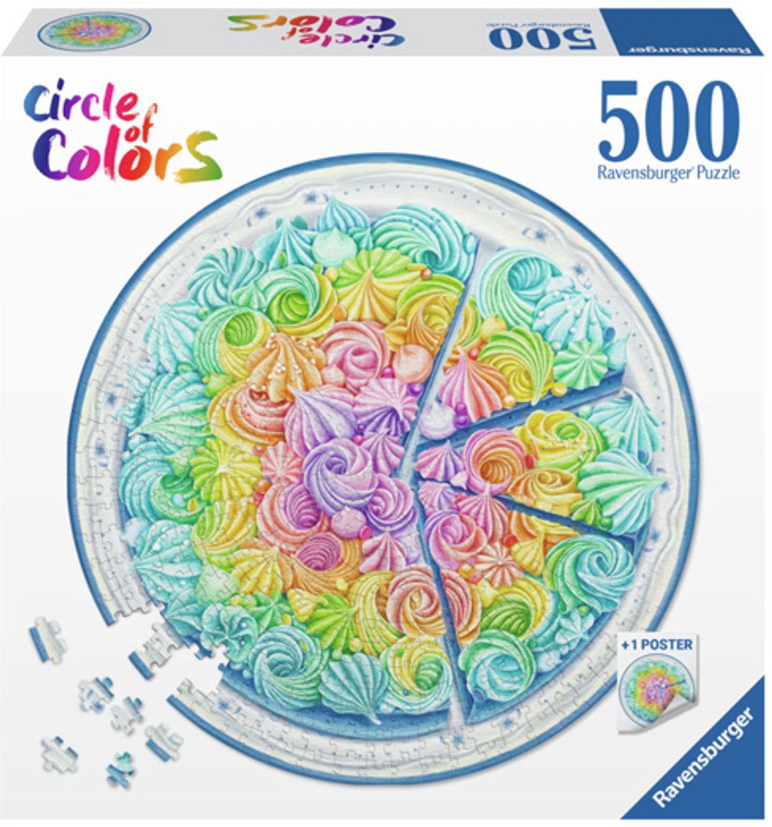 Ravensburger Jigsaw Puzzle alrededor de Rainbow Cake, 500º.
