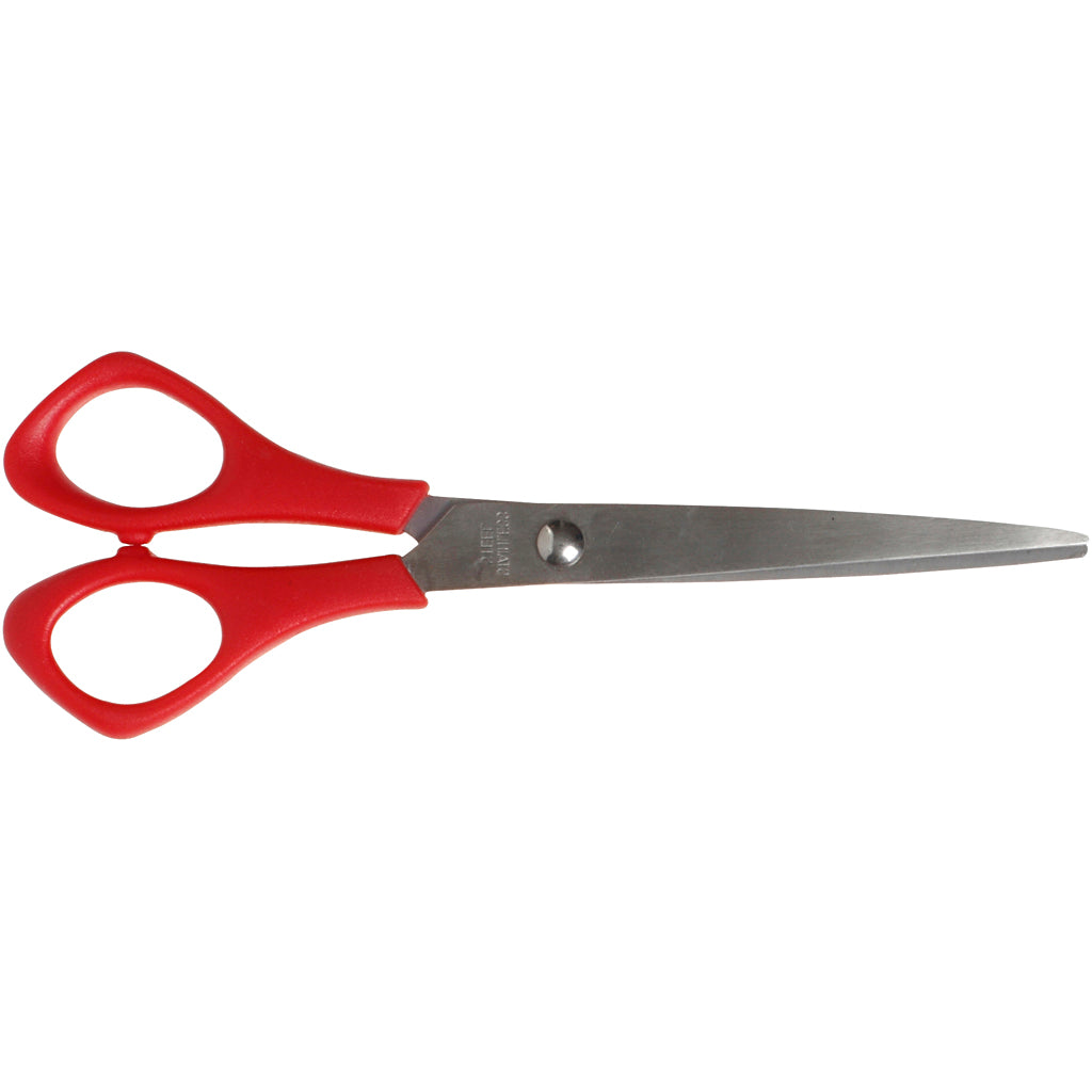 Tijeras escolares Creativ Company, L: 16 cm, puntiagudas, para zurdos, rojo, 1 unidad
