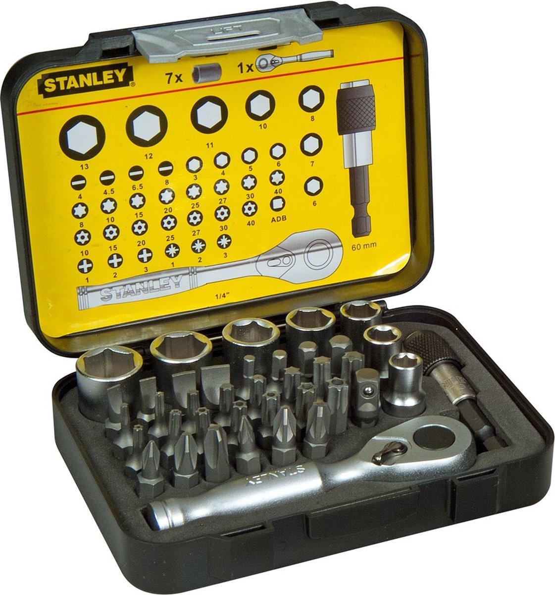 Set punte Stanley expert pro 1 4 - chiave a cricchetto (40 pezzi)