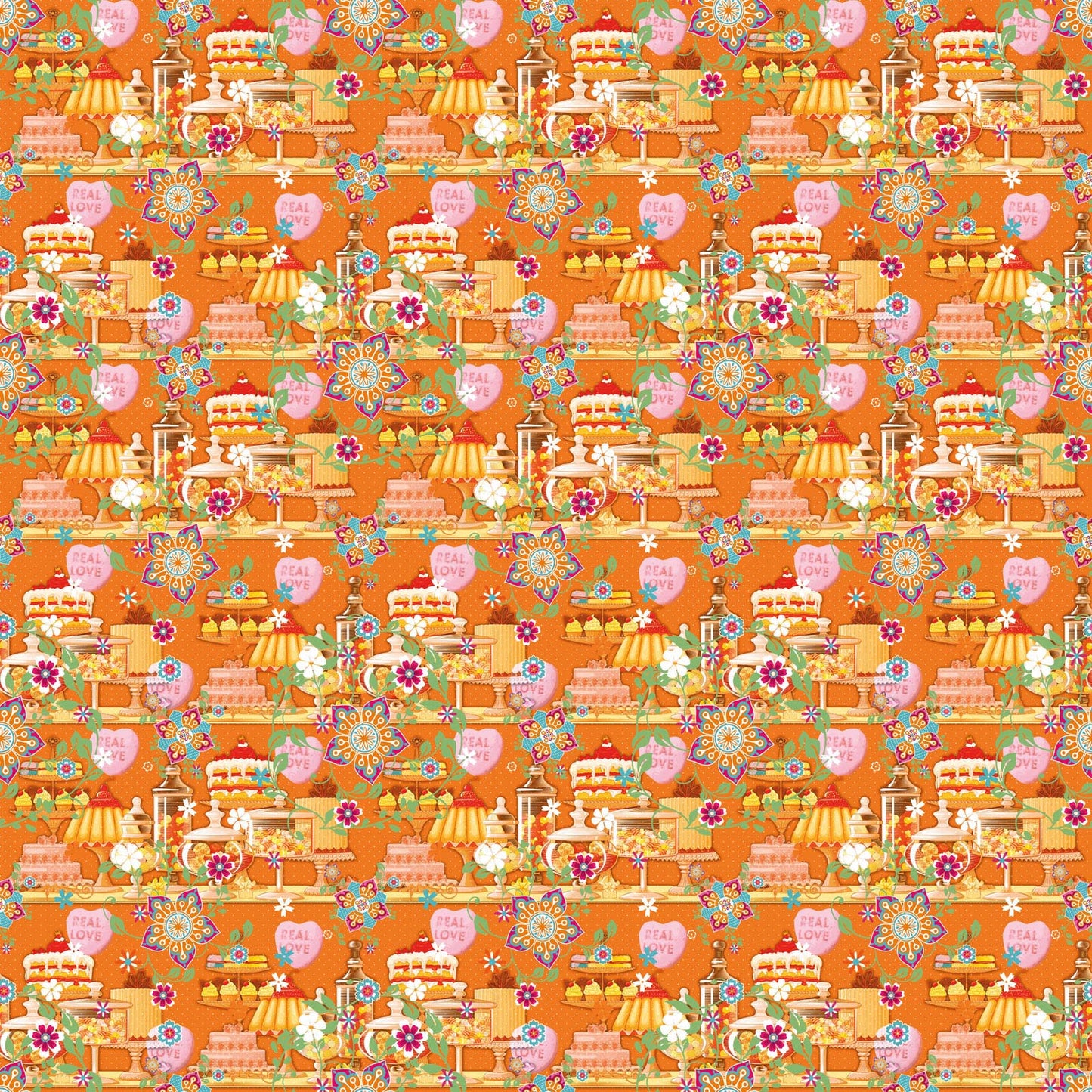Vaessen creative • tela de algodón coco-ton 45x50cm pastel naranja tan lindo