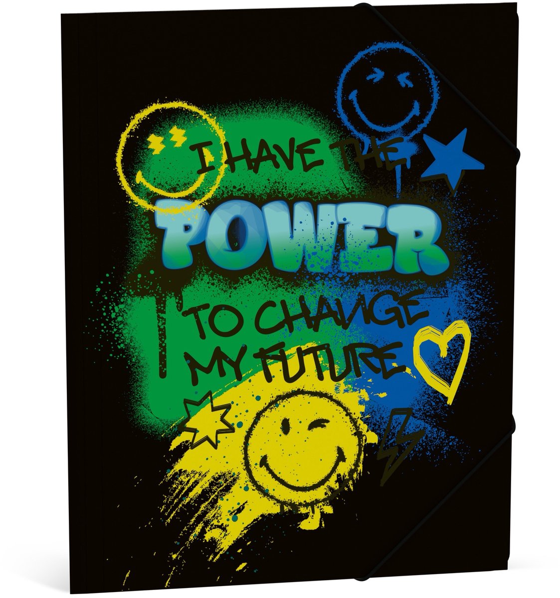 Smileyworld carpeta elasto smiley world - negra