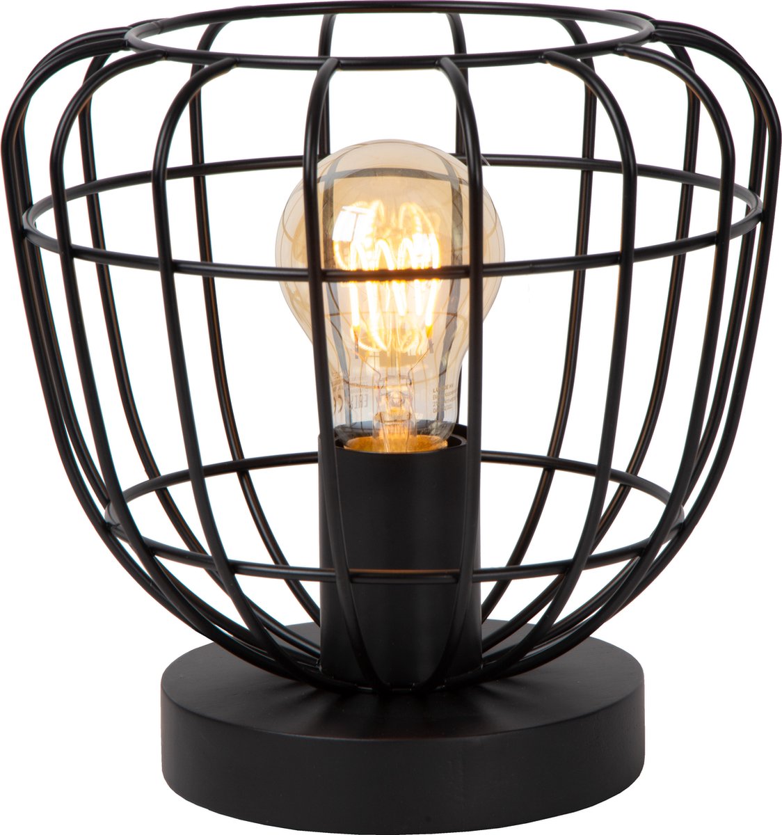 Lucide filox - lampada da tavolo - ø 20 cm - 1xe27 - nero