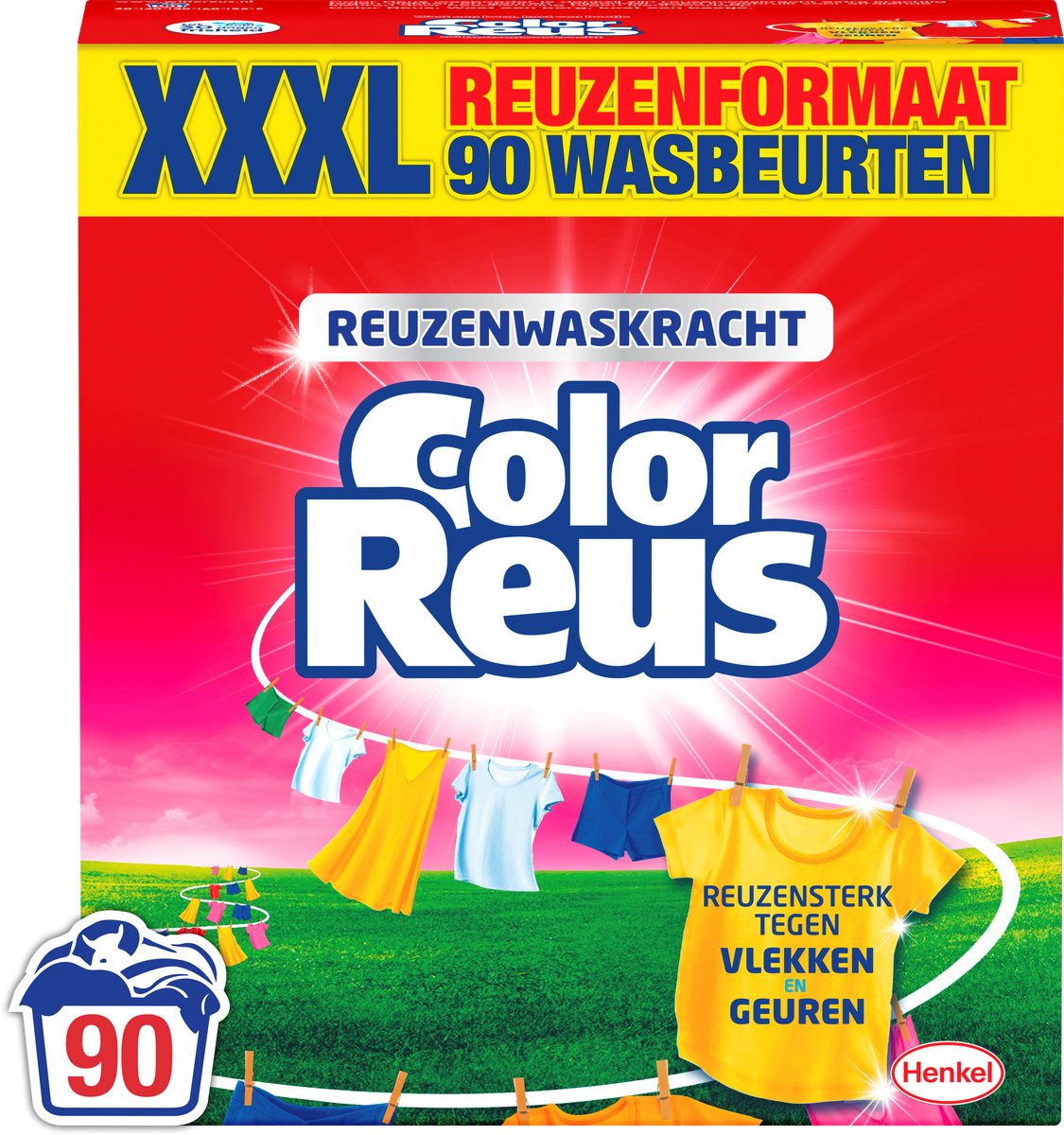 Color reus waspoeder wasmiddel - gekleurde was - 90 wasbeurten - grootverpakking