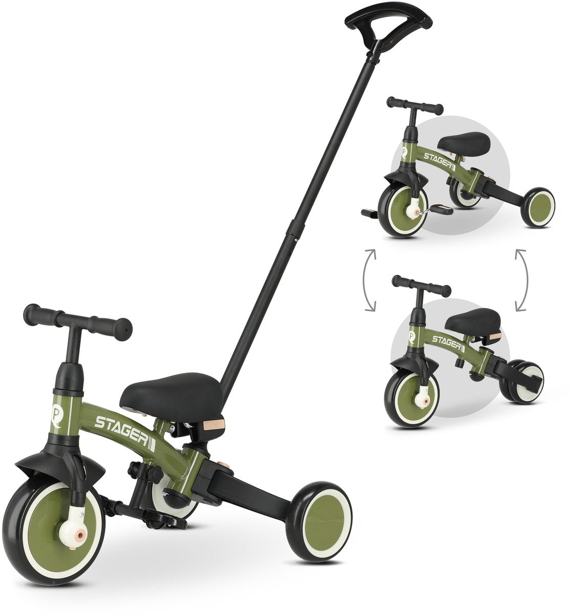 Bicicleta sin pedales triciclo Qplay stager 3 en 1 - plateado
