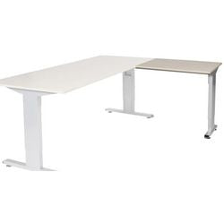 Mesa extensible Schaffenburg lin-pla086-lera-m25 80x60x65-85cm roble lindberg, plateado