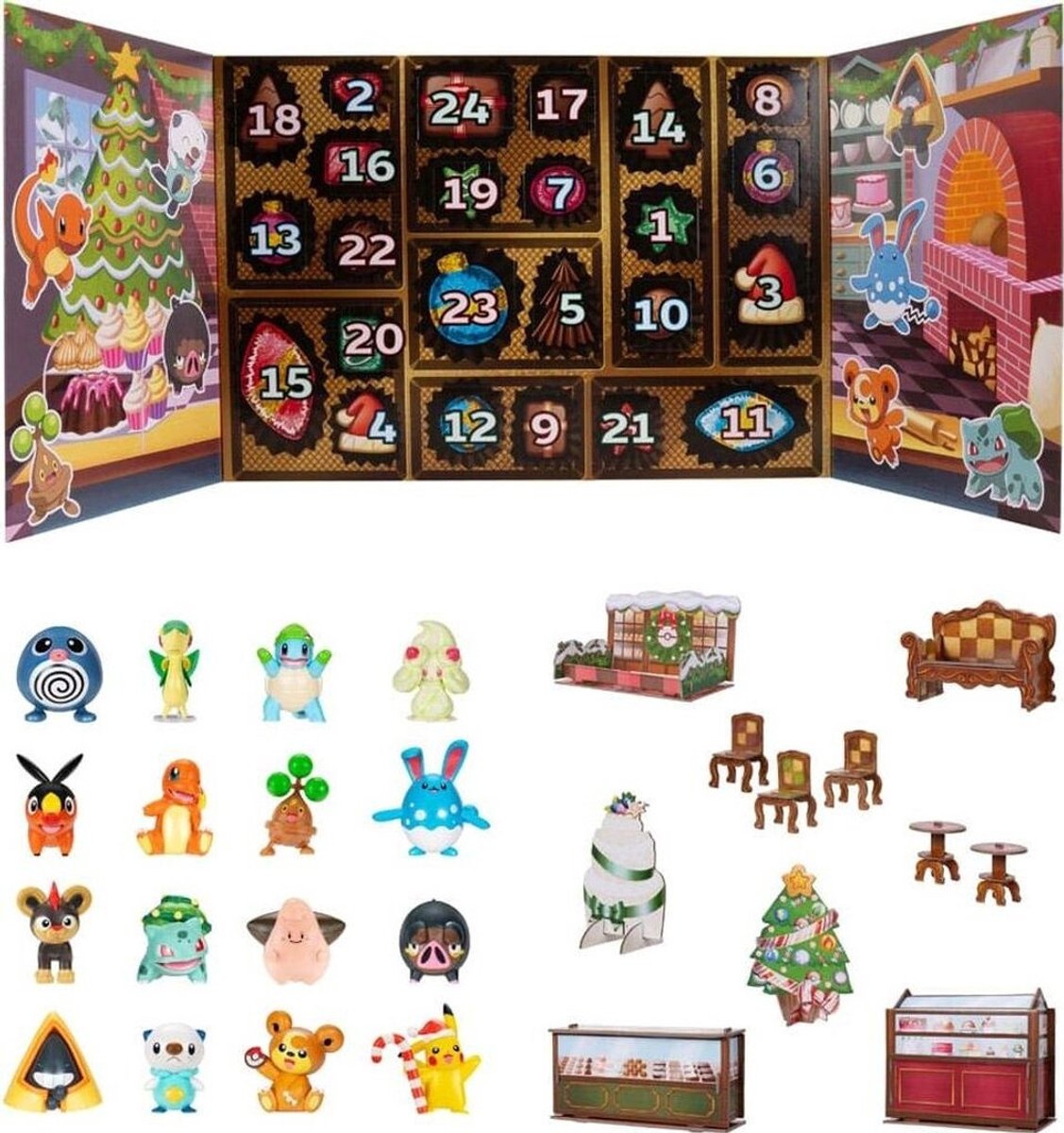 Jazwares Pokémon Calendario dell'Avvento 2025 - 24 personaggi e giocattoli