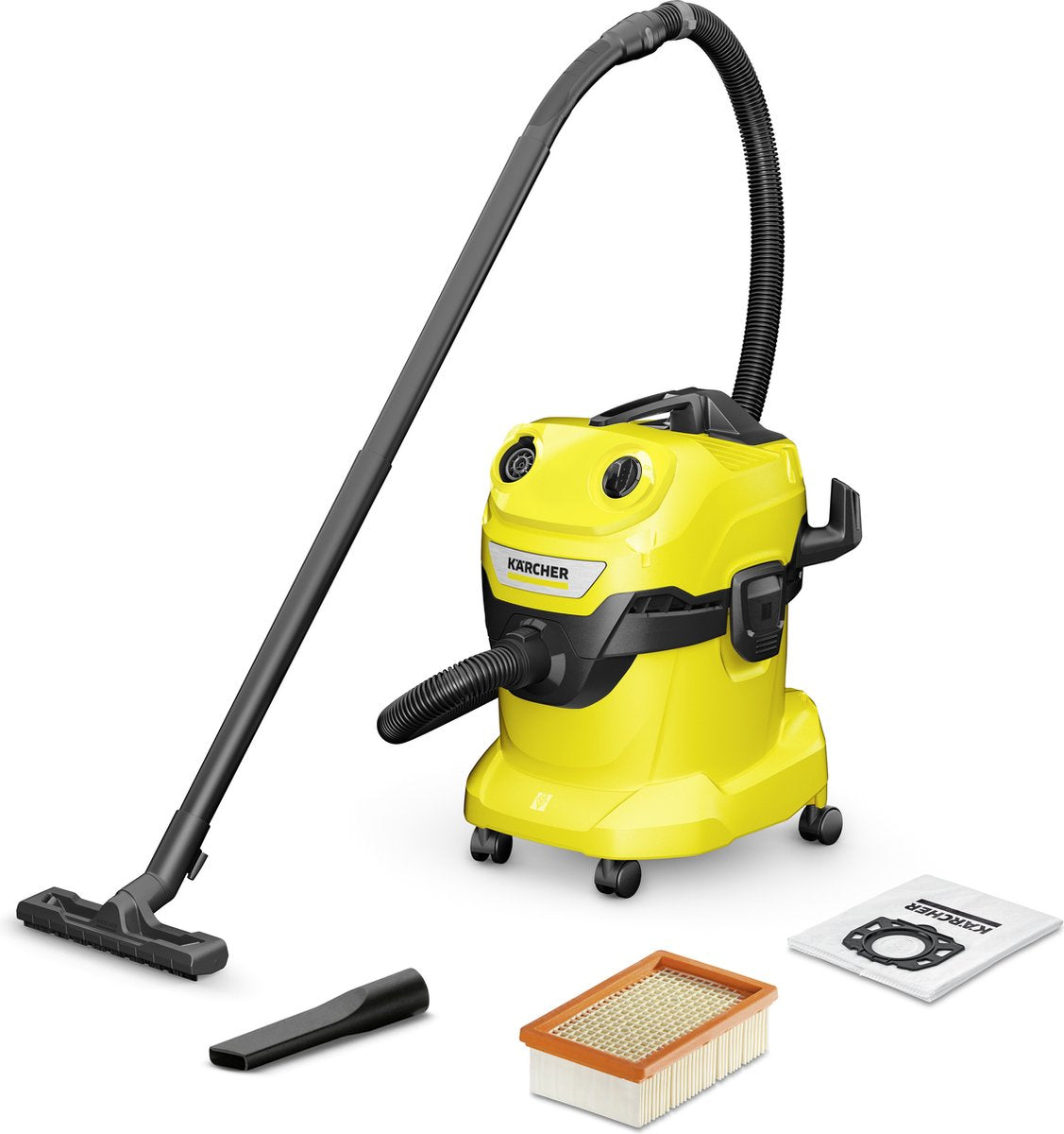 Kärcher wd 4 v-20 5 22 nat- en droogzuiger - 1000 w - 20 liter - vlakfilter