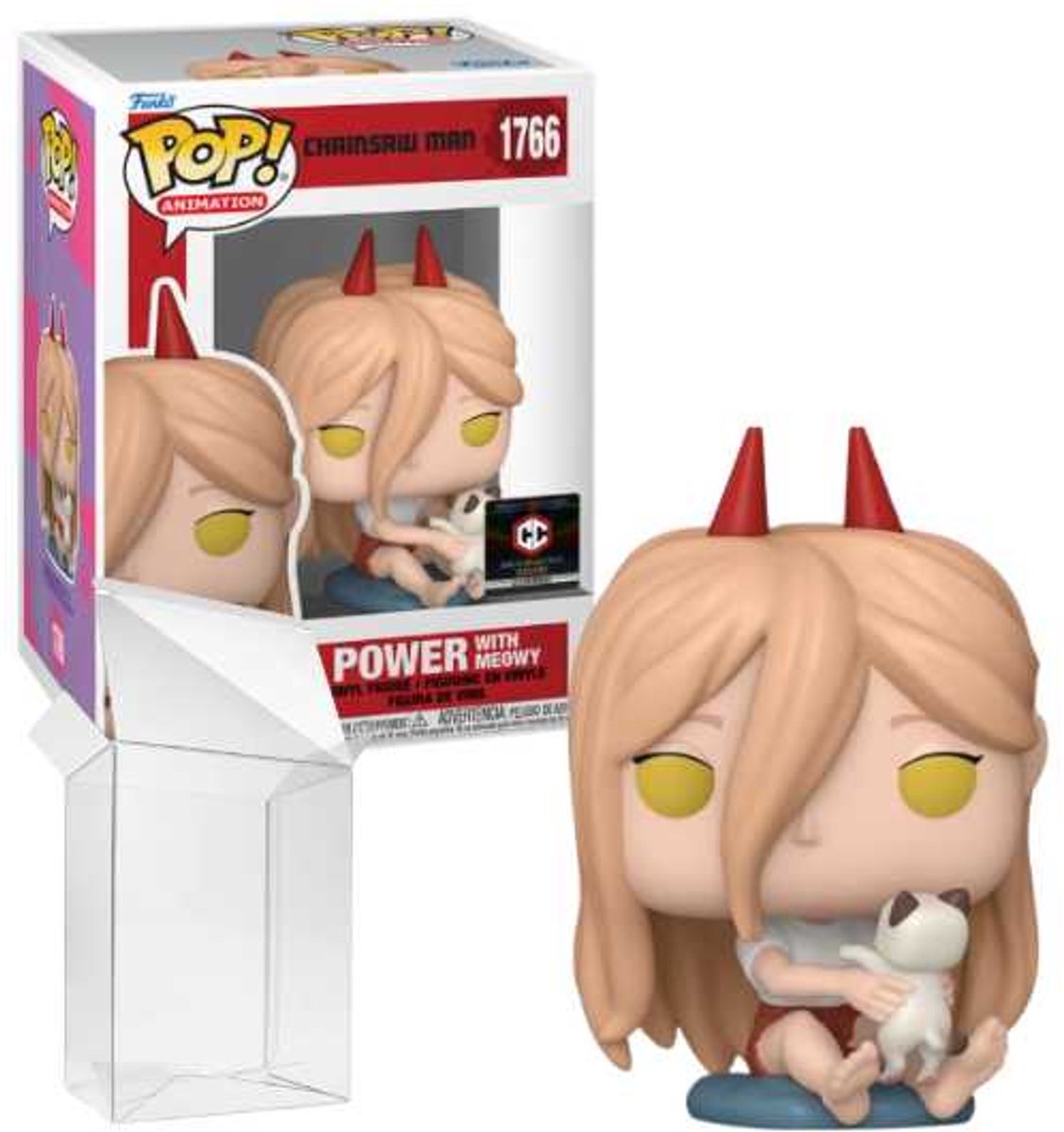 Funko pop! animation: chainsaw man - power with meowy #1766 chalice collectibles exclusive