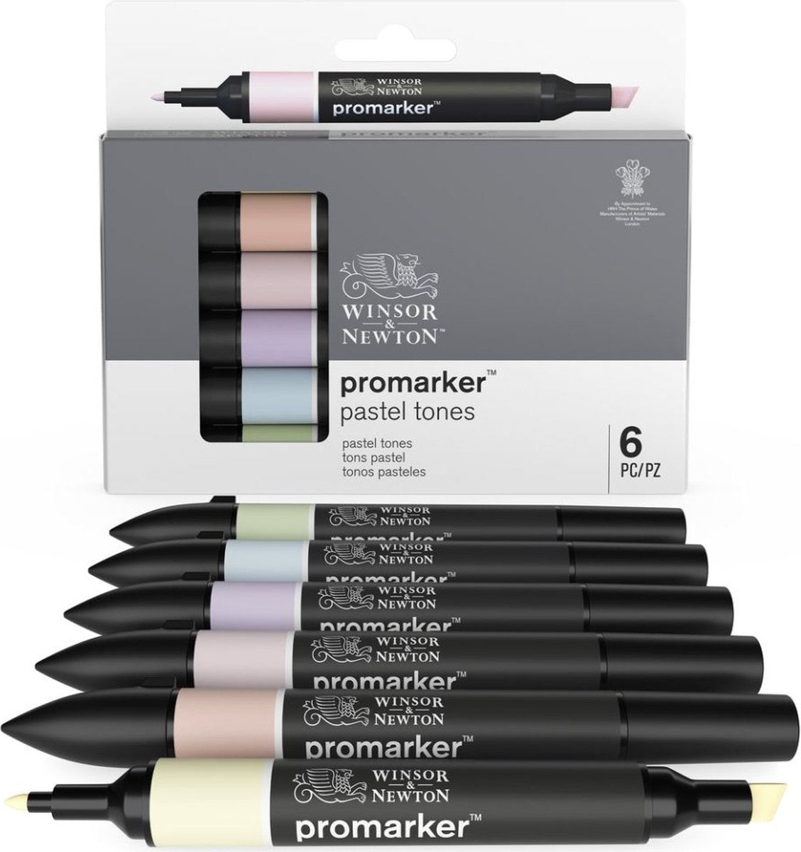 Winsor newton 0290113 promarker™ 6 pastel tones set | professionele layoutmarkers alcoholmarkers