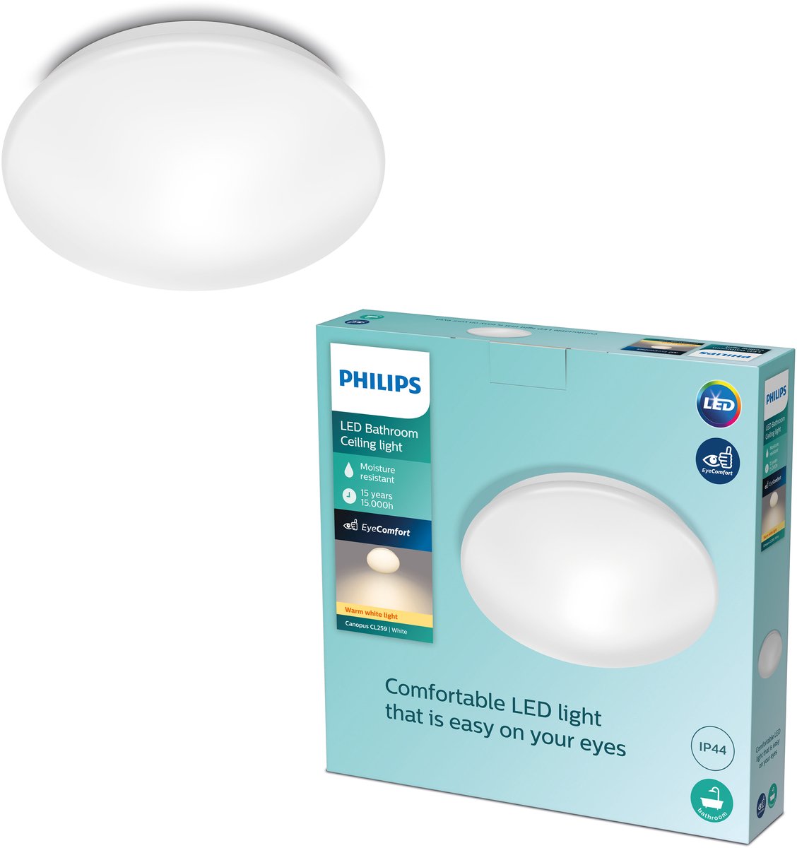 Philips Lámpara LED de techo para baño Philips Canopus - cromo - pequeña