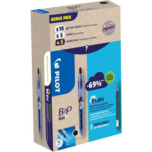 Bolígrafo gel piloto negro 0,7 mm