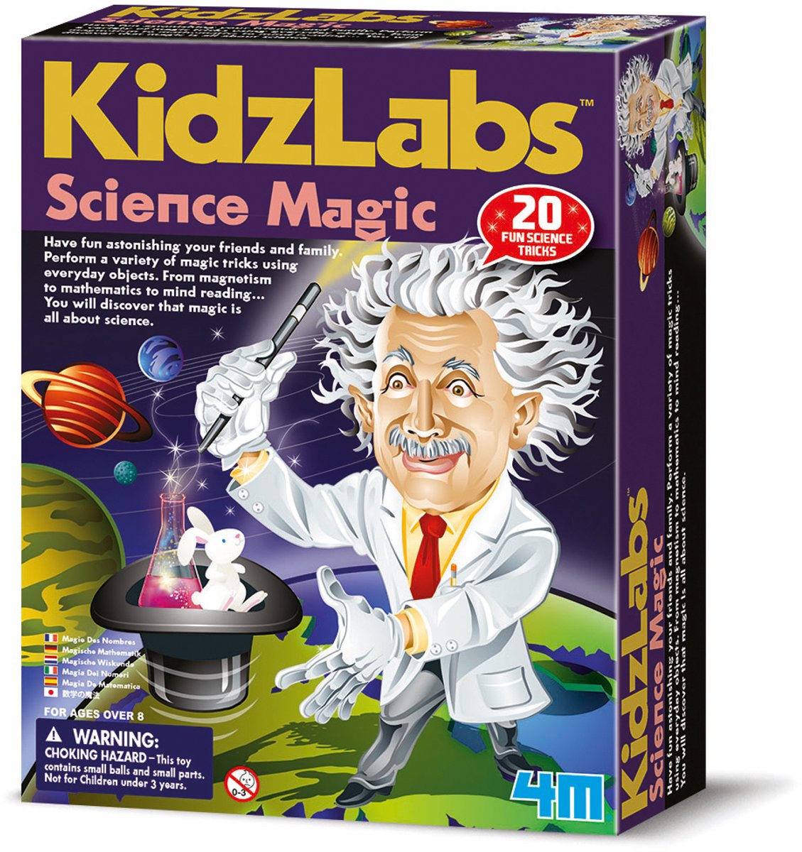 4m ciencia y juegos - magia mágica para niños - 12 trucos de magia - kidzlabs - 8+