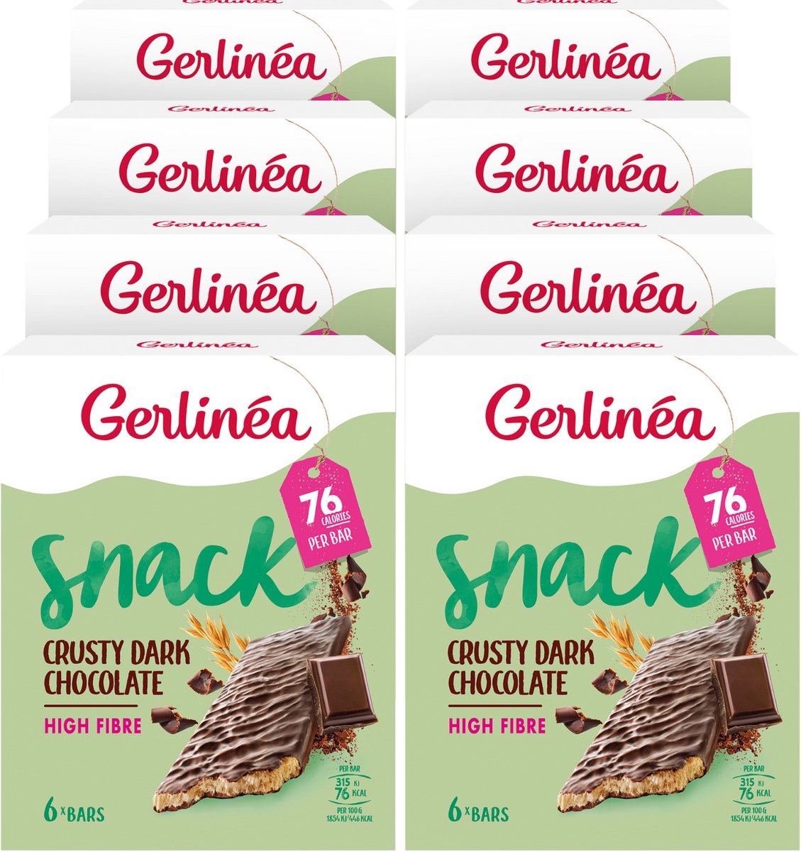 Gerlinea gerlinea - snack - snack crujiente - chocolate negro - 8 x 102 gr
