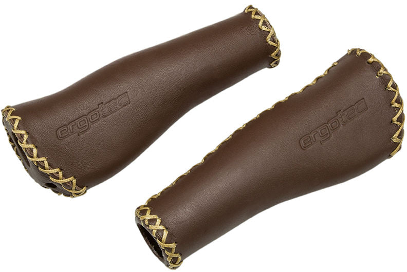 Set di Monaco Ergotec mane in pelle 2x 135 mm marrone