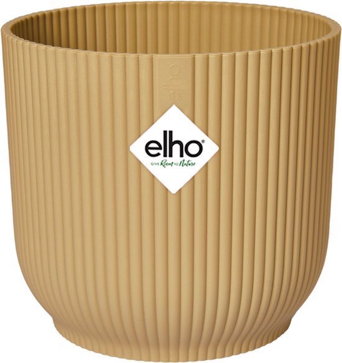 Elho vibes fold round 14 - macetero de interior - 100% plástico reciclado - ø 14,1 x h 12,9 cm - amarillo mantequilla