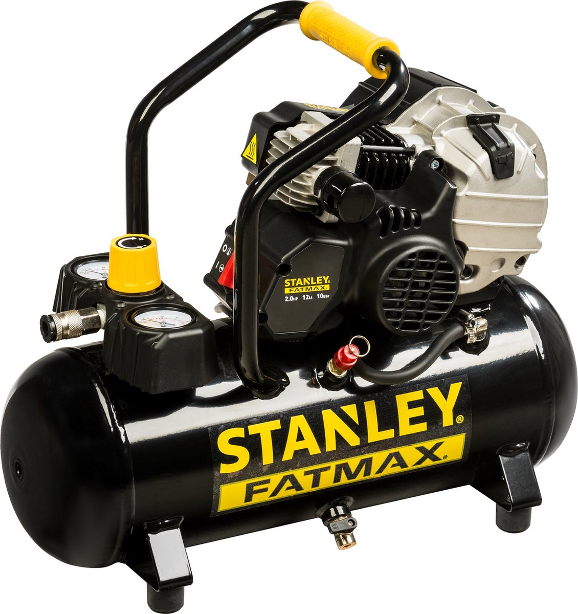 Stanley - professionele compressor - met smering - horizontaal - 12 l 2 pk 10 bar