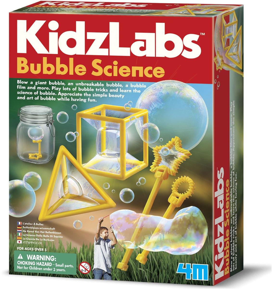 4m ciencia y juegos - aprende todo sobre cómo hacer pompas de jabón - paquete de pasatiempos - kidzlabs - 5+