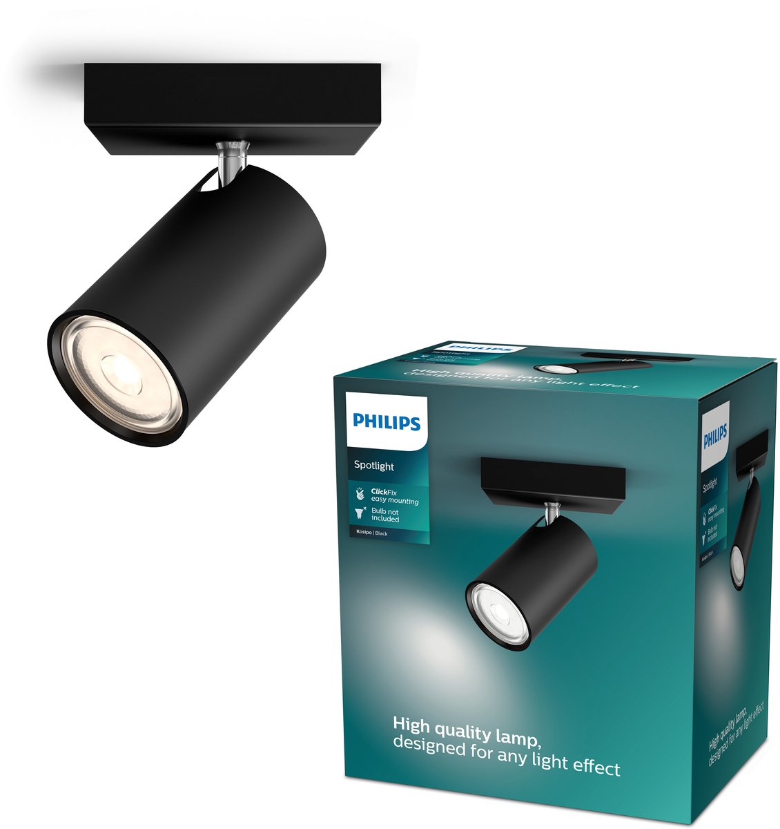 Philips LED Philips Kosipo Foco de superficie - 1 luz - negro