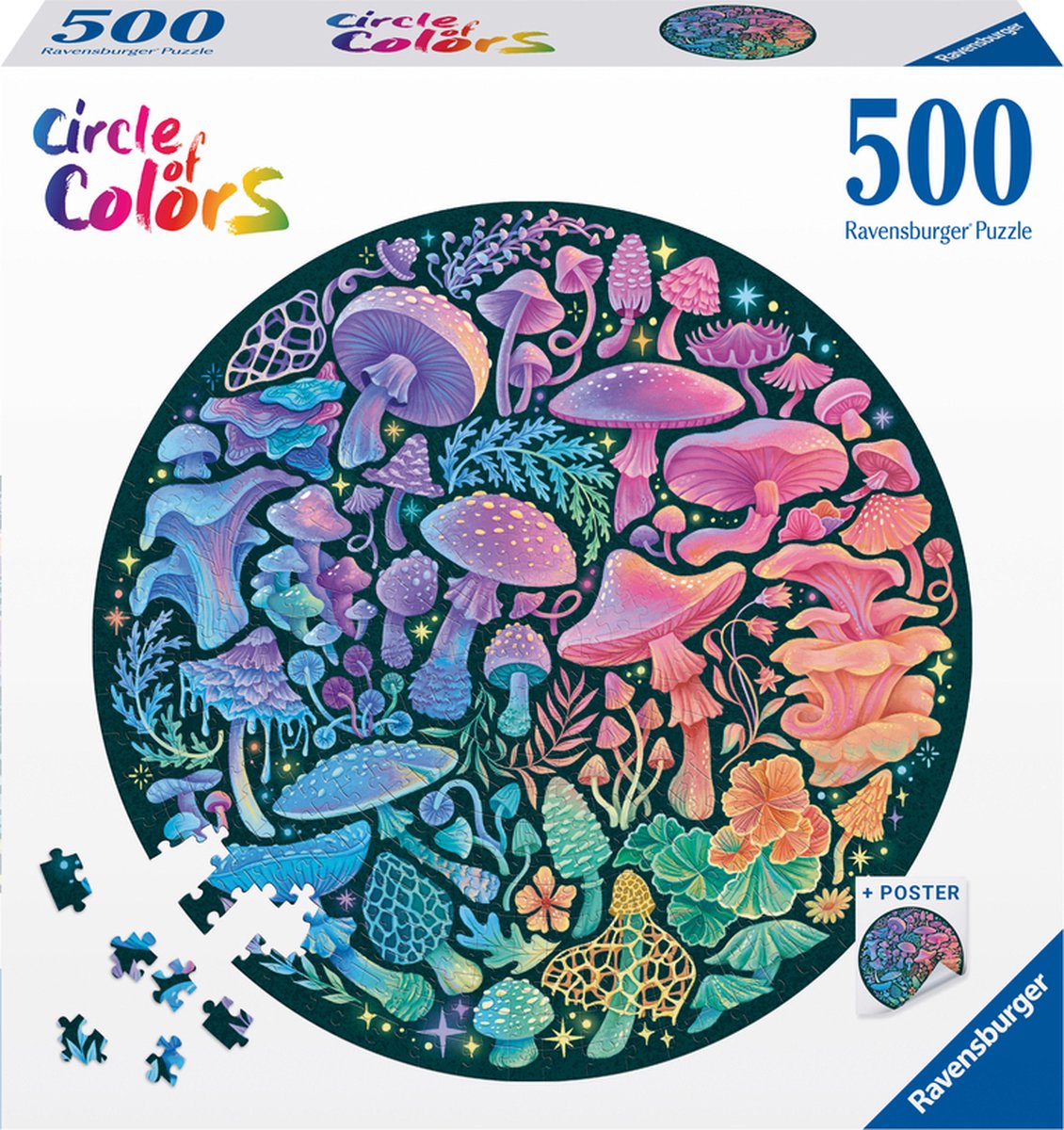 Ravensburger Jigsaw Puzzle Circle o Color Mushrooms, 500º.