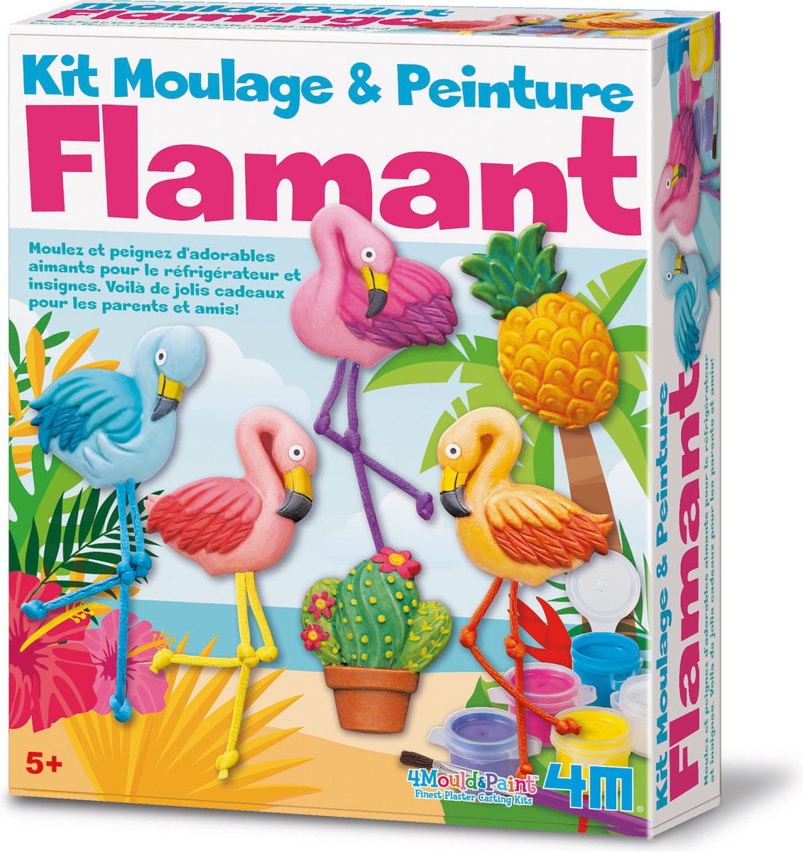Manualidades 4m - verter y pintar - flamenco - juguetes creativos - multicolor - 5+