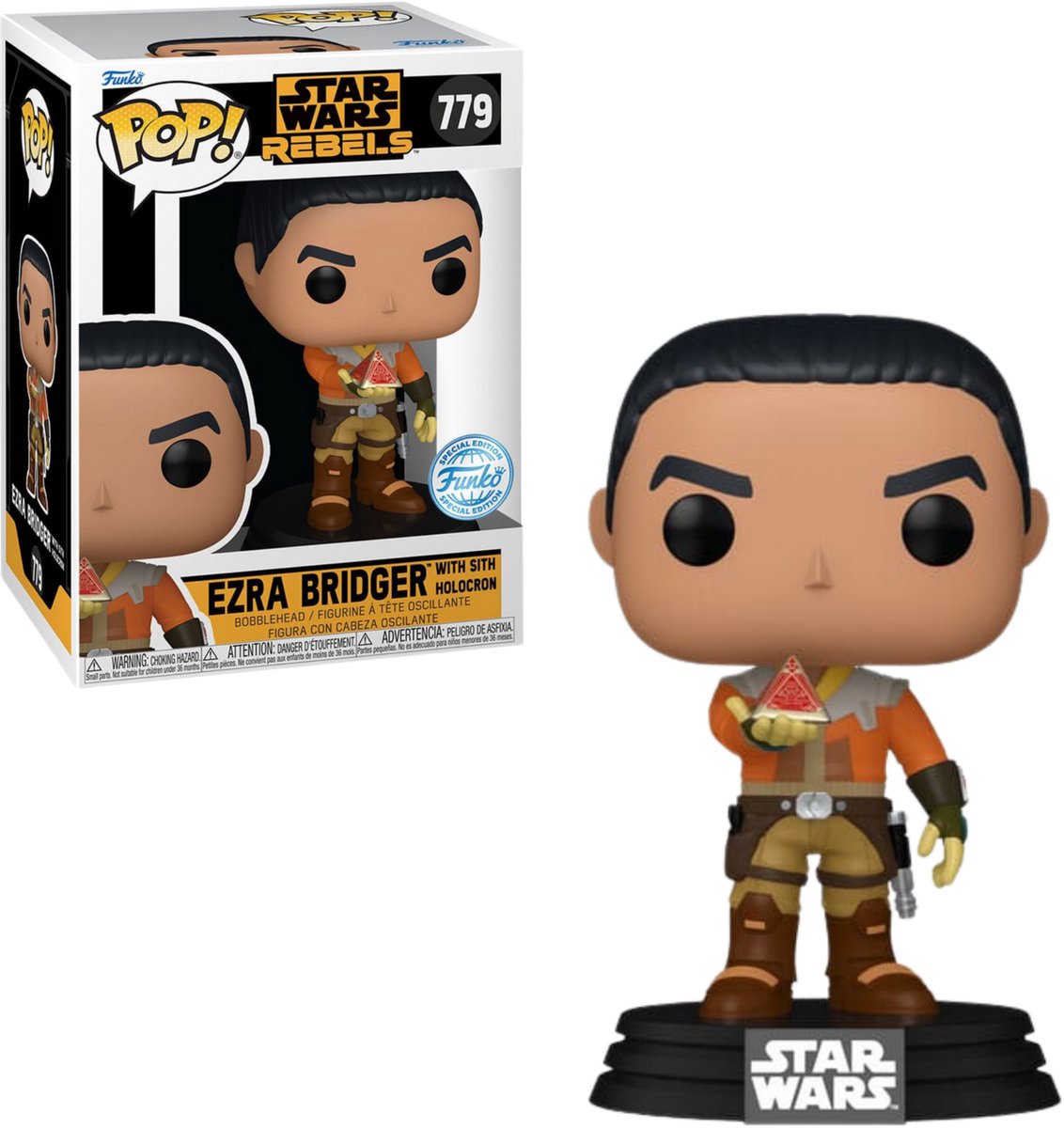 Funko pop! ezra bridger with sith holocron 779 star wars rebels exclusive