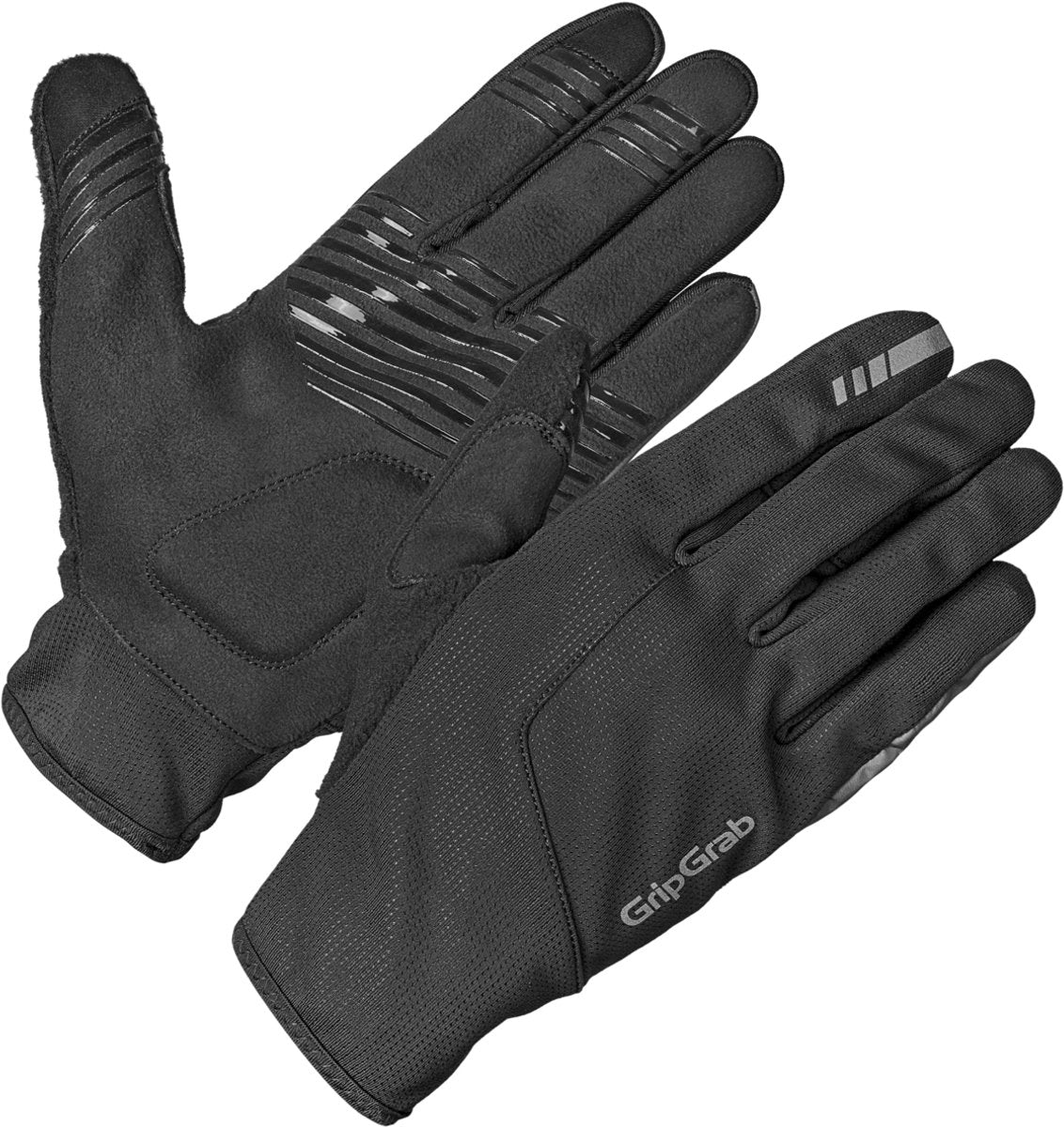 Gripgrab - hurricane 2 winddichte lente herfst fietshandschoenen lange vinger met padding - zwart - unisex - maat m